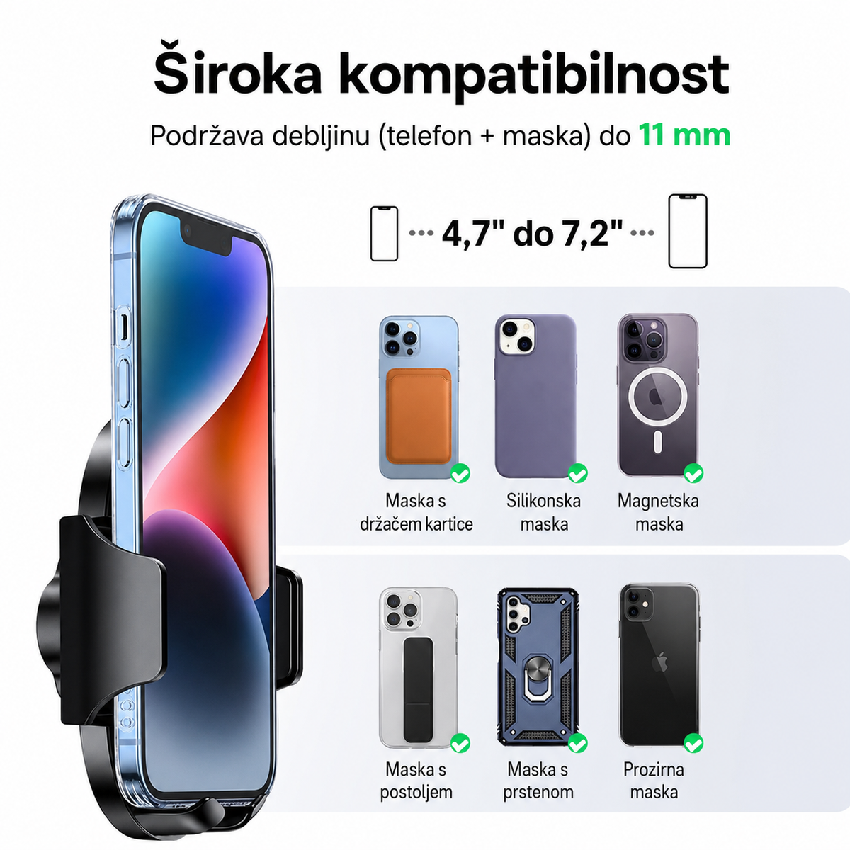 Snažan vakuumski nosač UGREEN LP405 za stabilno držanje mobitela