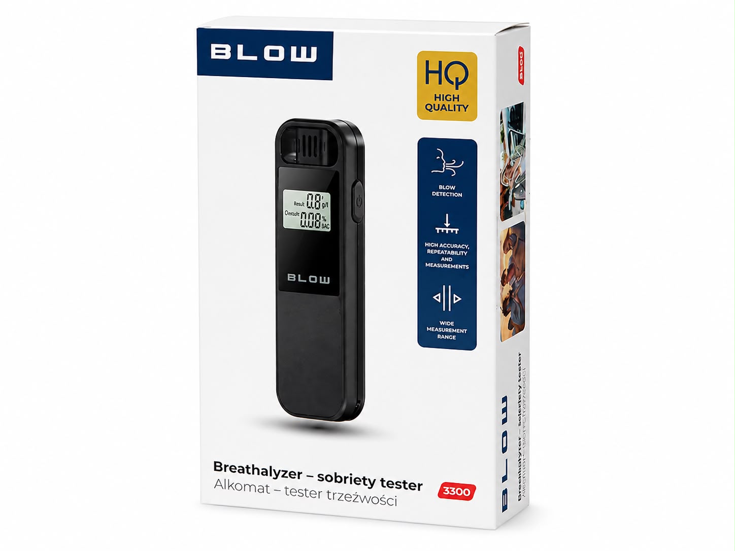 LCD zaslon alkotestera BLOW 3300