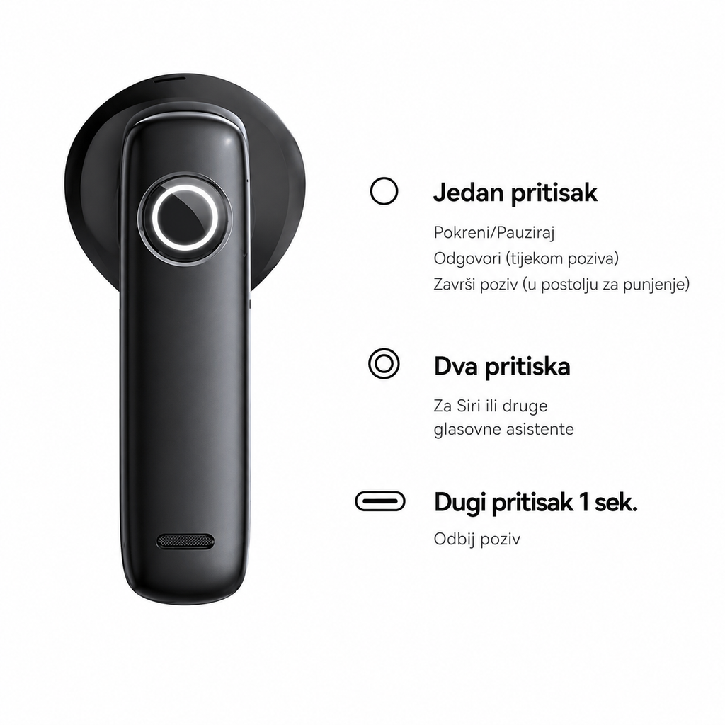 Baseus C-Mic CM10 Bluetooth slušalica crna – detalj proizvoda