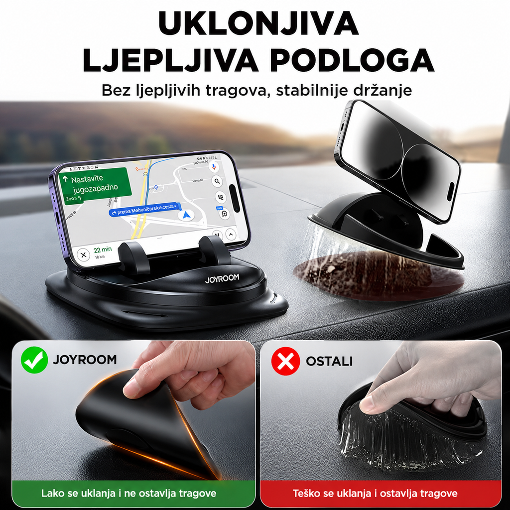 JOYROOM auto držač za mobitel s nano-gel podlogom bez tragova nakon uklanjanja