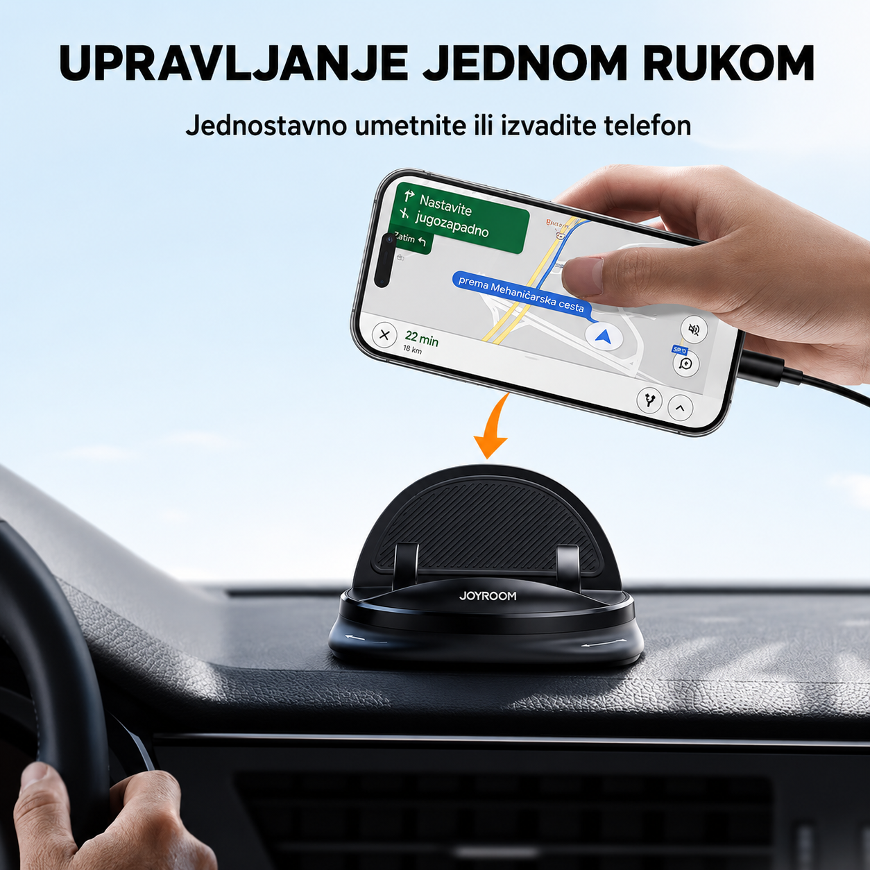 JOYROOM držač za mobitel za auto s rotacijom od 360 stupnjeva
